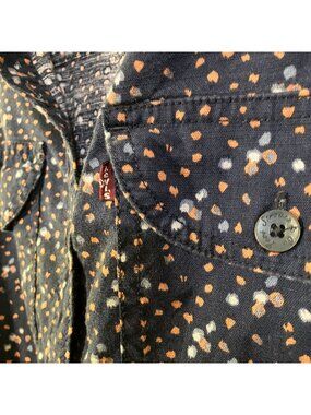 Levi’s Women Vintage Y2K Floral Button Up Cotton Shirt Dress Size XL Blue SP EXC